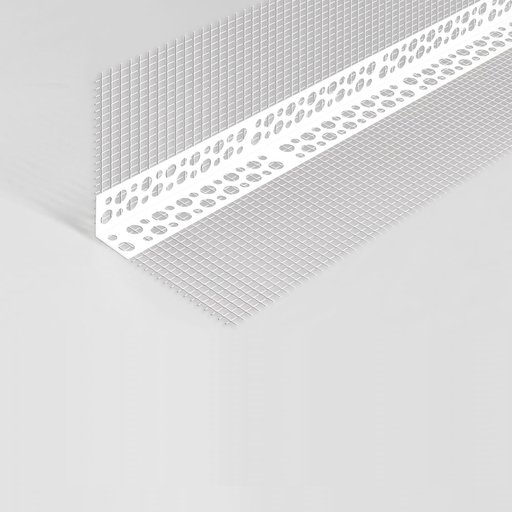 Кутник штукатурний перфорований 23х23мм, 2.5м, ПВХ, арм.сітка